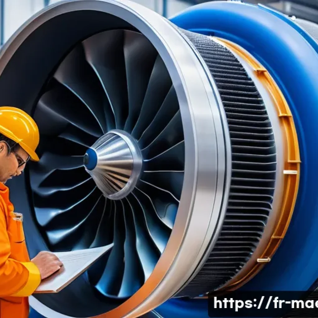 기계항공공학 연구 동향 - A close-up view of an advanced aircraft turbine engine showcasing compact architecture with high-tem...