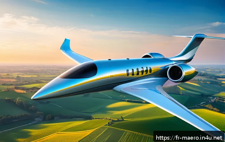 항공공학 최신 연구 - A futuristic regional aircraft with hybrid propulsion technology, featuring sleek aerodynamic design...